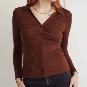 Brown Collared Button-Up Long Sleeve | Madewell